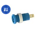 Banana Socket Blue 4 mm Brass Gold 1kVAC 1kVDC 36A Blade Terminal, 4.8 x 0.8 mm